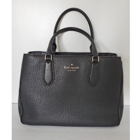 Kate Spade New York Leighton Large Pebbled Leather Satchel Bag Purse Handbag - Picture 1 of 13